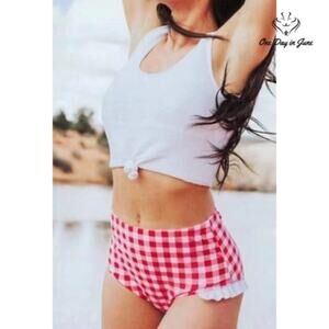 ODIJ Padded Front Knot Lattice Bikini Size M